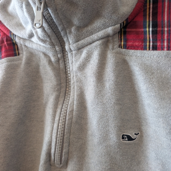 Vineyard Vines Tartan Plaid Quarter Zip Pull Over, Large - Picture 4 of 7